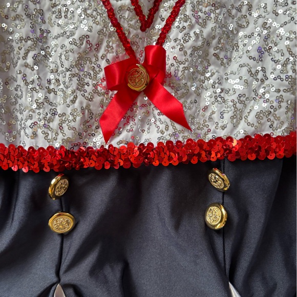 A wish come true White and Red Sequin Top XLC dance skating dress - Picture 4 of 6